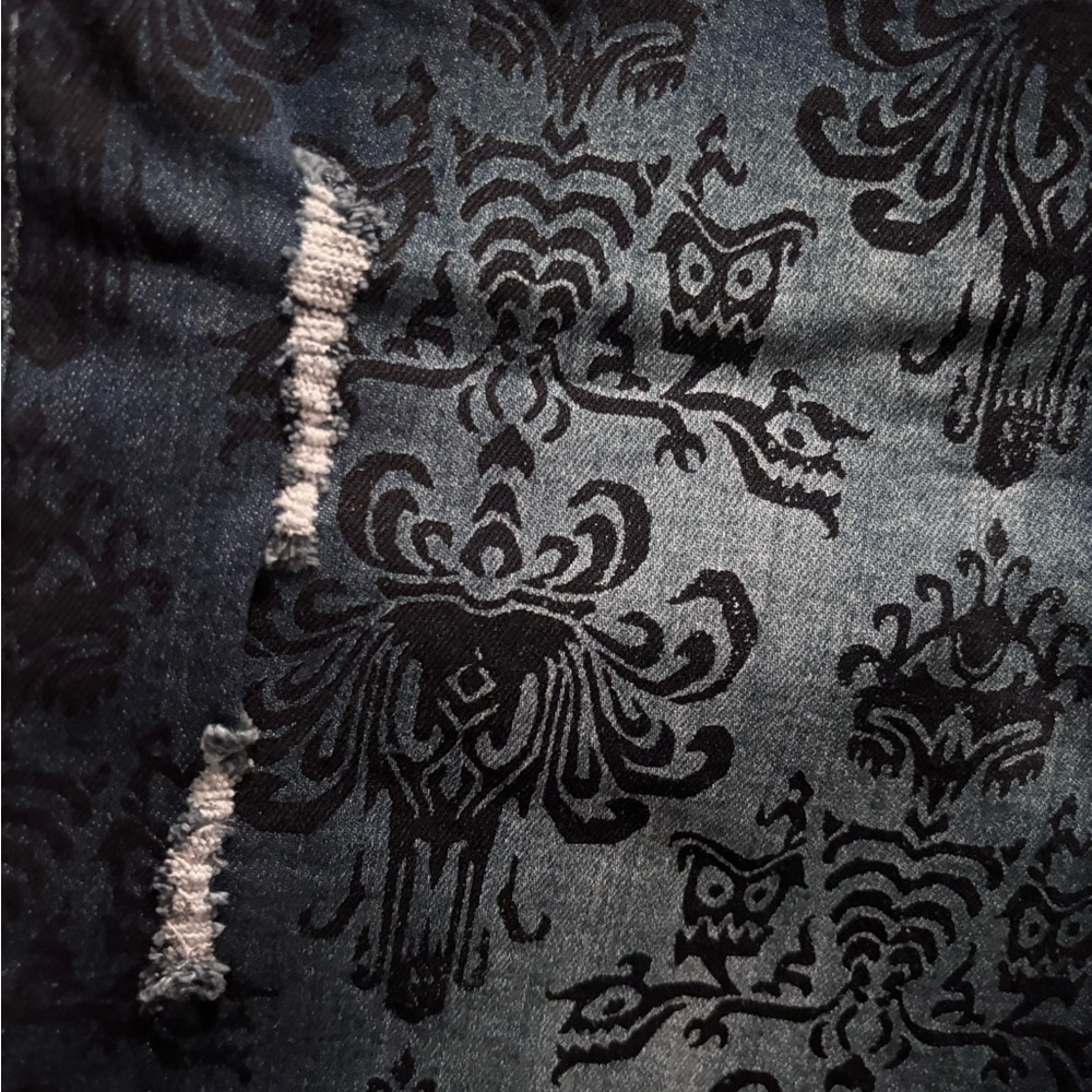 Disney Haunted Mansion Blue Patterned Jean Shorts - Picture 5 of 5